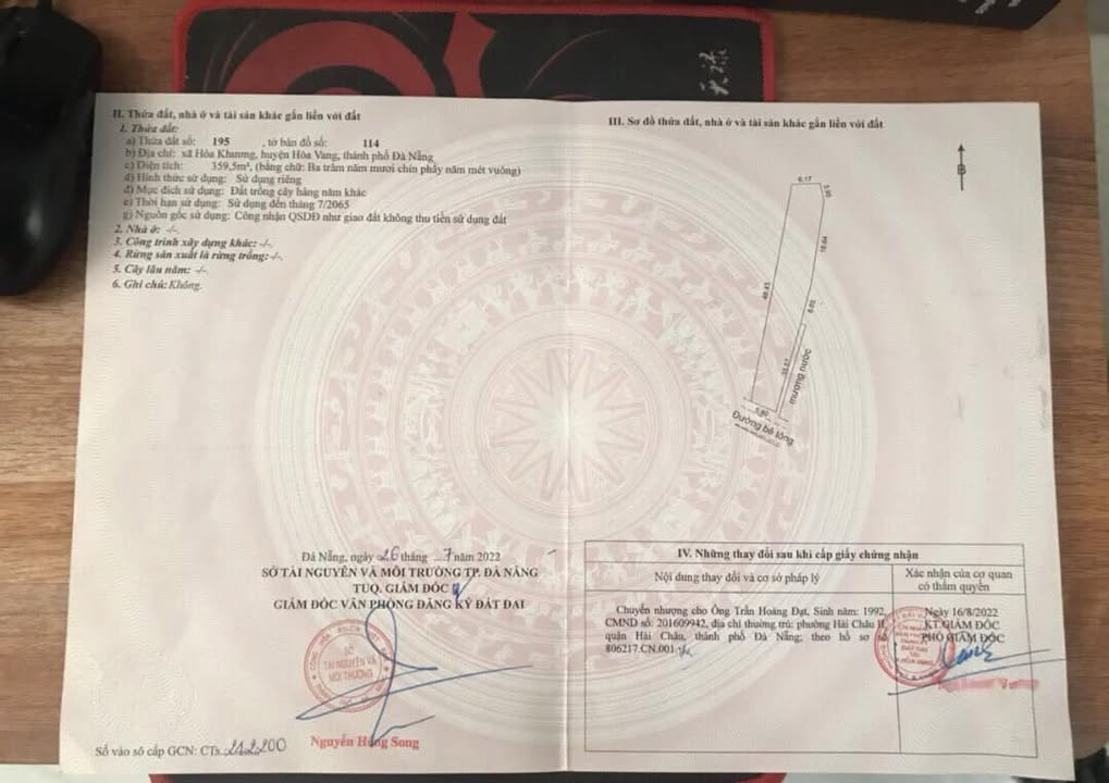 Đất trồng cây tại xã Hòa Khương, Đà Nẵng 359m² chỉ 319 triệu - Cần bán gấp!