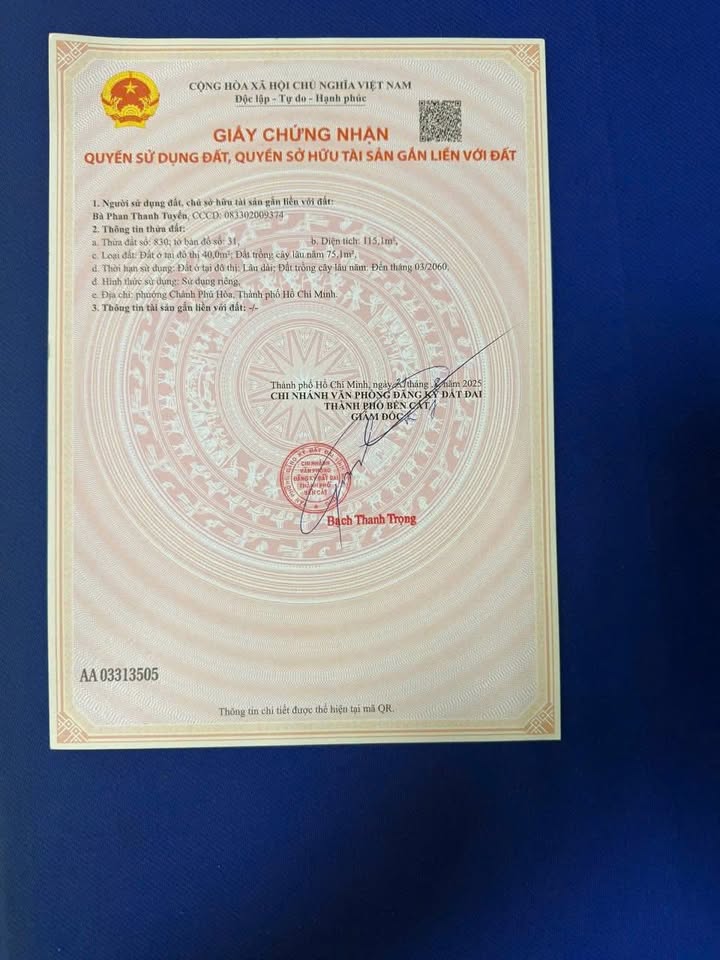 Đất nền Chánh Phú Hòa 115,1m² giá 910 triệu - Sổ hồng riêng chính chủ!