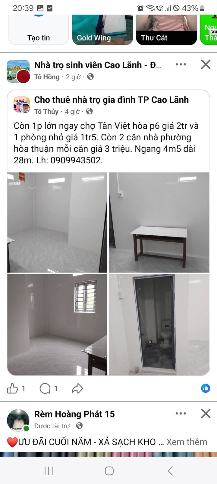 Nhà cho thuê tại chợ Tân Việt Hòa, 126m² chỉ từ 1.5 triệu/tháng - Cơ hội tốt cho bạn!