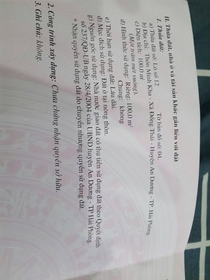 Đất nền 100m² Minh Kha, Đồng Thái chỉ 2 tỷ - Đầu tư sinh lời cao!