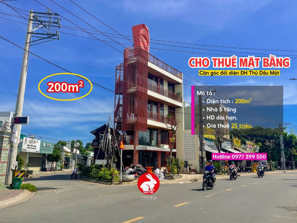 Cho thuê mặt bằng căn góc 200m² tại Thủ Dầu Một - Vị trí đắc địa, góc 2 mặt tiền!
