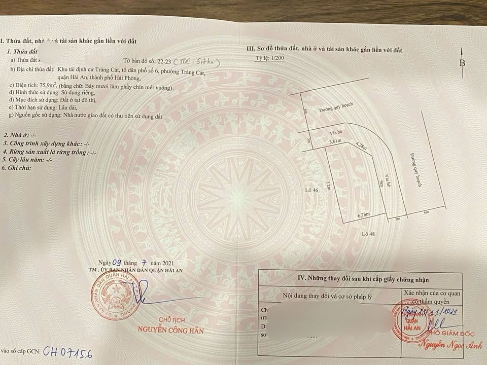 Đất nền lô góc Tràng Cát 75.9m² giá 4.174 tỷ - Tiềm năng đầu tư lớn!