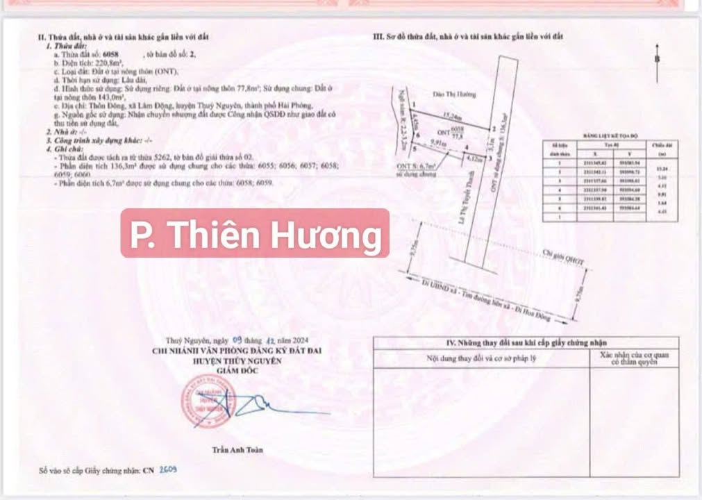 Đất nền phường Thiên Hương 77m² giá 2 tỷ - Ô tô vào tận nơi!