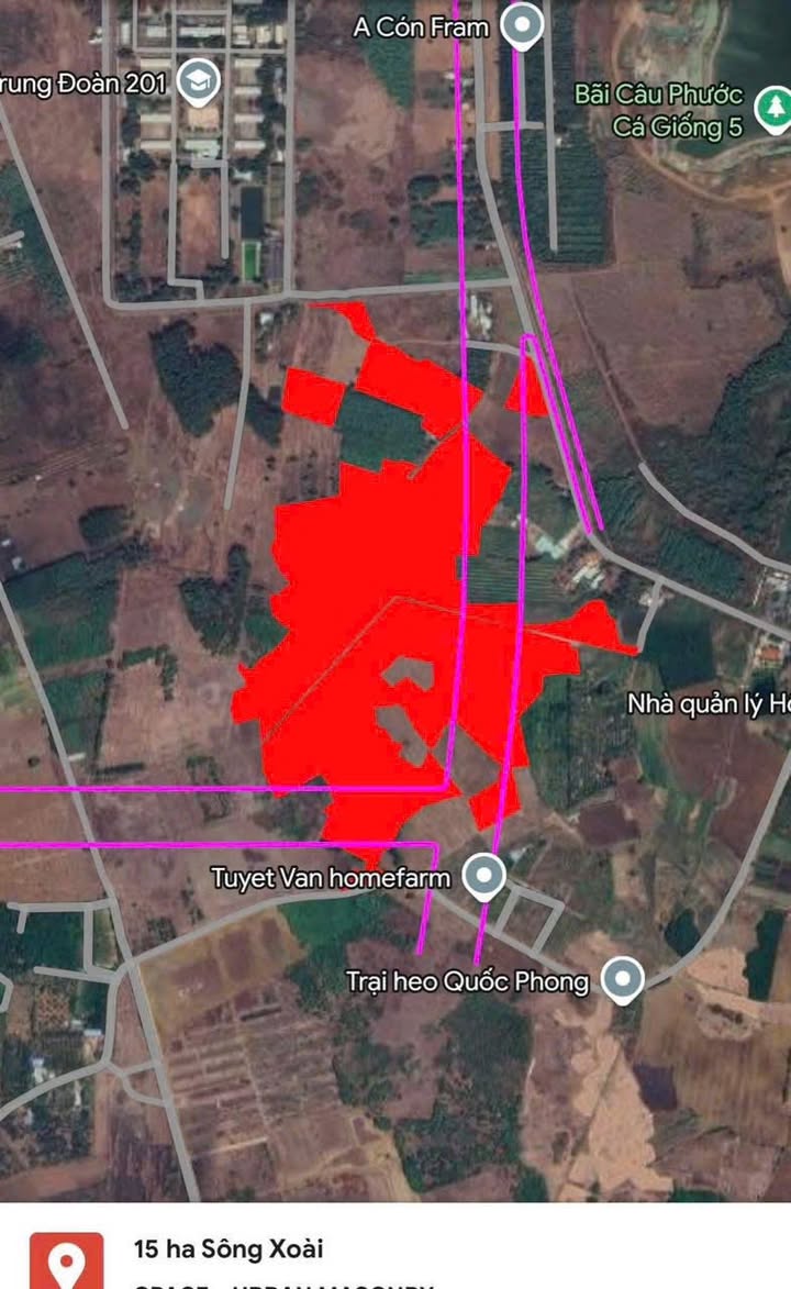 Đất nền 15ha Phường Tân Thành, TP. Phú Mỹ - Nằm ngay mặt đường Vành Đai 4, giá chỉ 2 triệu/m²!