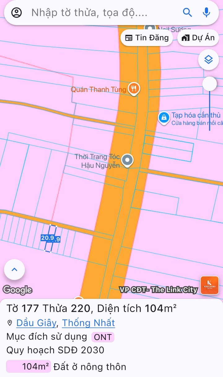 Đất nền Dầu Giây, 104m² giá 800 triệu - Sổ riêng thổ cư, vị trí đắc địa!