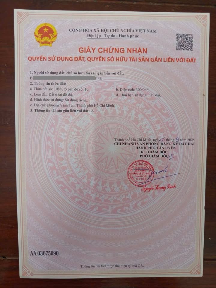 Đất nền góc 2 mặt tiền D26, Vĩnh Tân, 300m² - Đầu tư sinh lời ổn định!