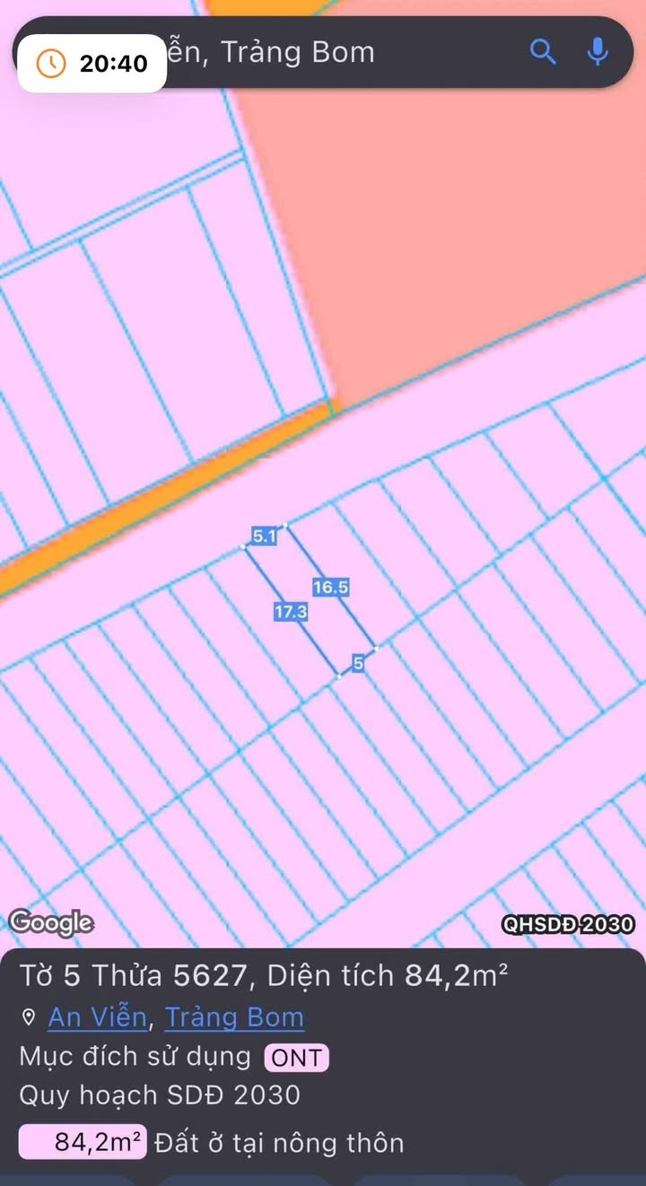 Đất thổ cư 85m² An Viễn, Trảng Bom chỉ 1.25 tỷ - Sổ hồng chính chủ!