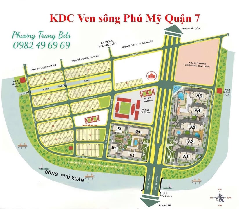Đất nền KDC tái định cư ven sông Phú Mỹ quận 7 126m² giá 12 tỷ - Tiềm năng tăng giá vượt trội!