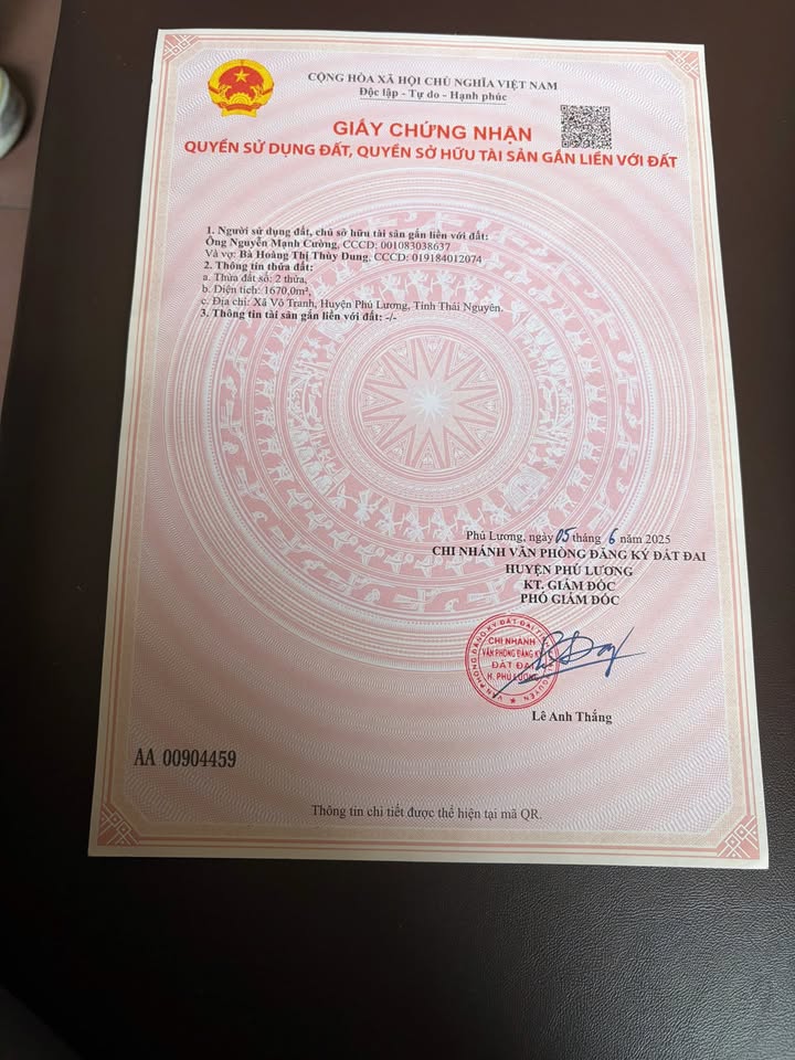 Đất nền Vô Tranh, Phú Lương 1.600m² chỉ 500 triệu - Cơ hội đầu tư hiếm có!