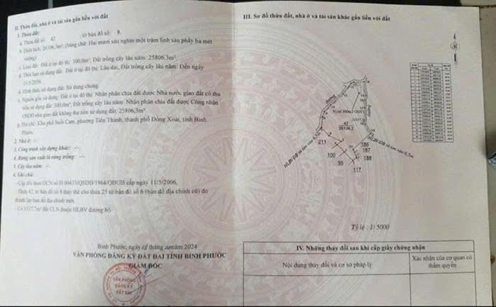 Đất sào Suối Cam - Tiến Thành, Đồng Xoài 26.000m² giá 50 tỷ - Đầu tư sinh lời hấp dẫn!