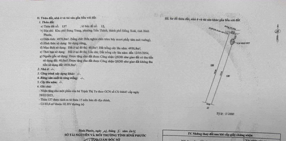 Lô đất vườn 16.000m² tại Bưng Trang, Tiến Thành - Giá 7 tỷ, pháp lý rõ ràng!