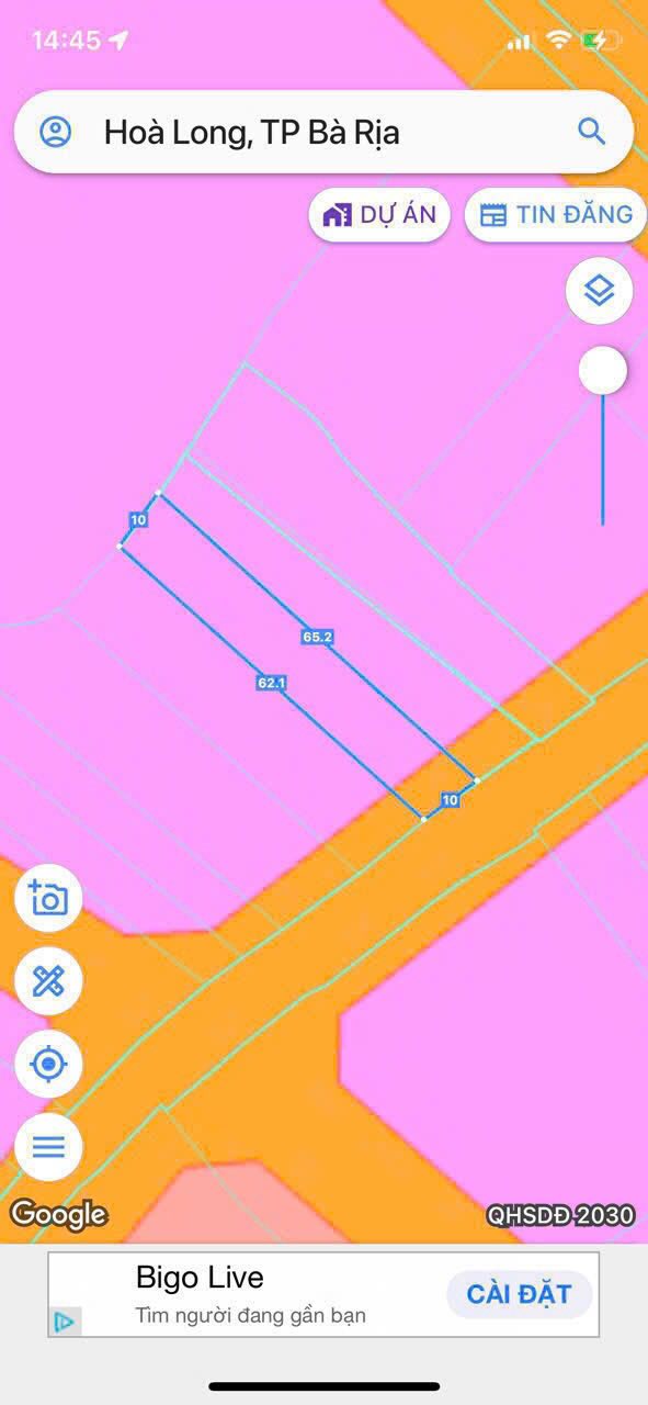 Đất nền mặt tiền đường Số 99, Hòa Long, 625m² giá 4 tỷ - Đầu tư sinh lời tuyệt vời!