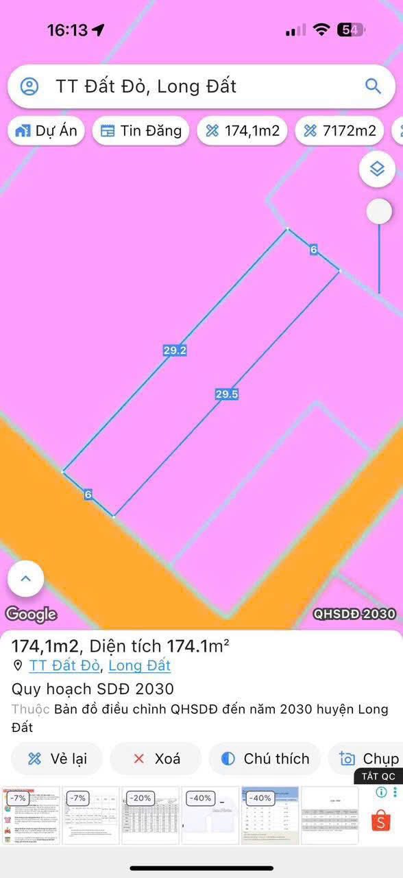 Đất nền Đất Đỏ 174m² giá chỉ 1.38 tỷ - Sổ hồng chính chủ, khu dân cư đông đúc!