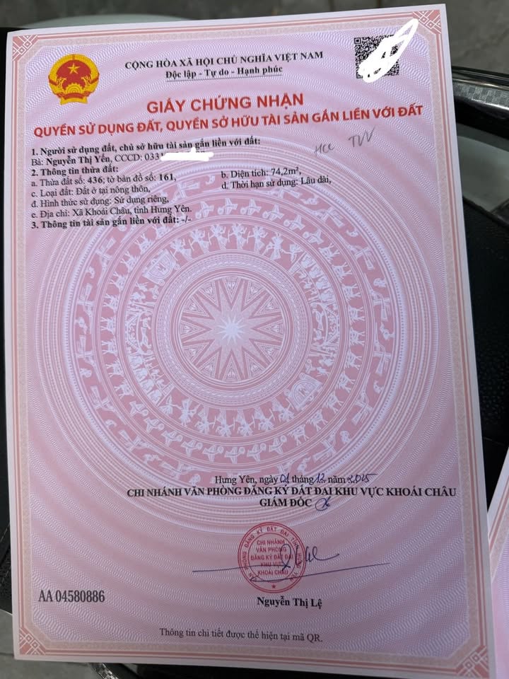 Đất nền Phùng Hưng, Khoái Châu 74m² giá 1 tỷ - Đầu tư sinh lời hấp dẫn!