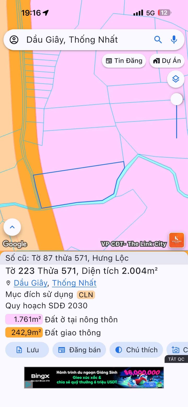 Đất nền Hưng Lộc 2000m² giá 1.1 tỷ - Đầu tư sinh lời hấp dẫn!