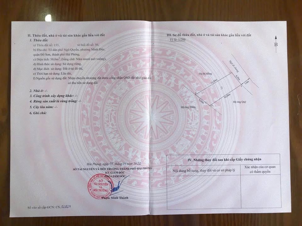 Bán đất ngõ 263, phường Nam Đồ Sơn, Hải Phòng 50m² - Giá chỉ 900 triệu