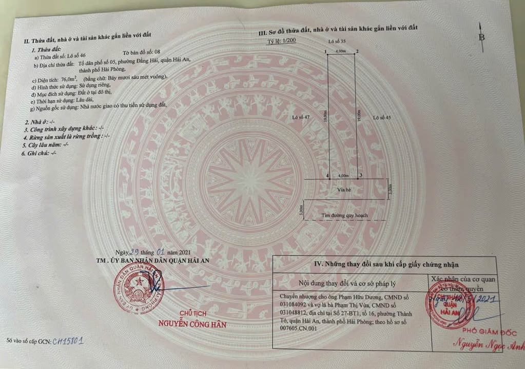 Bán đất TDC Thiên Đường Đằng Hải 76m² giá 4.56 tỷ - Hướng Nam, phong thủy tốt!