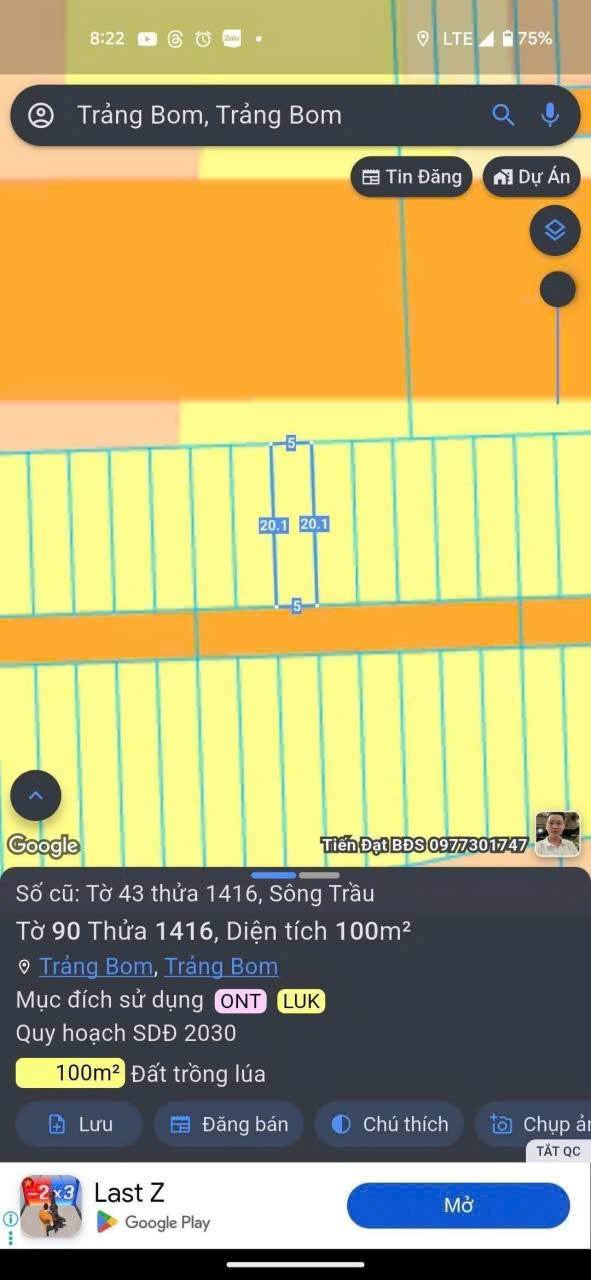 Đất nền Trảng Bom 100m² giá 800 triệu - Sổ riêng thổ cư, cơ hội đầu tư lý tưởng!