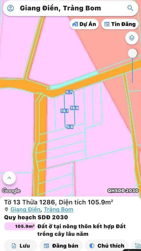 Đất nền Giang Điền Trảng Bom 108m² giá 900 triệu - Sổ riêng thổ cư