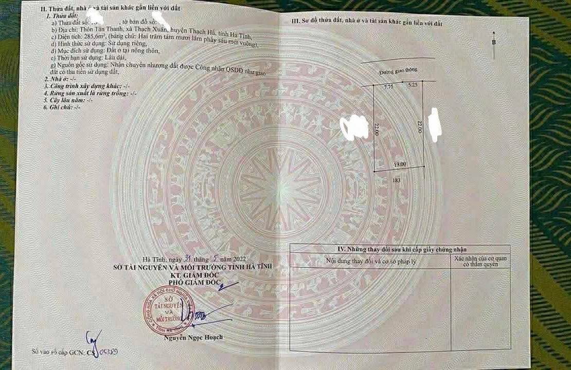 Đất thổ cư Thạch Xuân 285m² giá 1.6 tỷ - Gần ga tàu và Vincom!