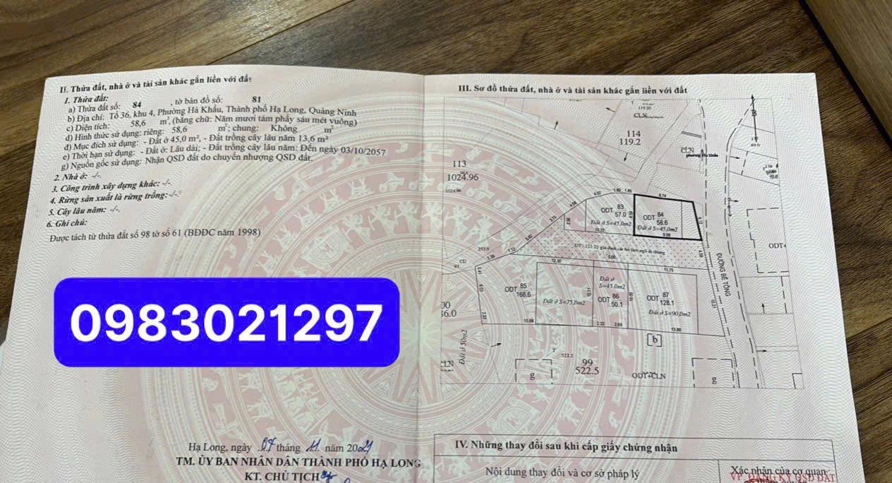 Đất nền góc 3 mặt thoáng tại Hà Khẩu 58.6m² giá 1.52 tỷ - Cơ hội đầu tư tuyệt vời!