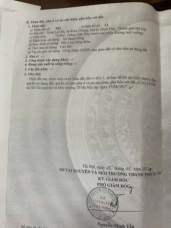 Đất thổ cư Kim Chung, Hoài Đức 72m² giá 10.08 tỷ - Sổ đỏ chính chủ!