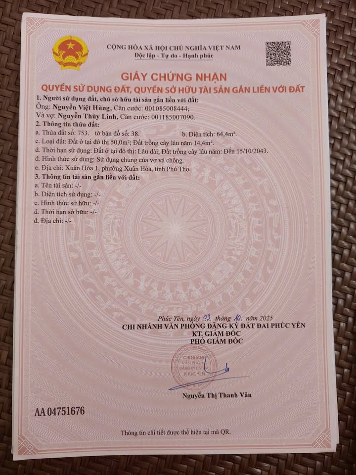 Đất nền Xuân Hòa Phúc Yên 64m² giá 1.1 tỷ - Ô tô đỗ cửa, cơ hội đầu tư hấp dẫn!