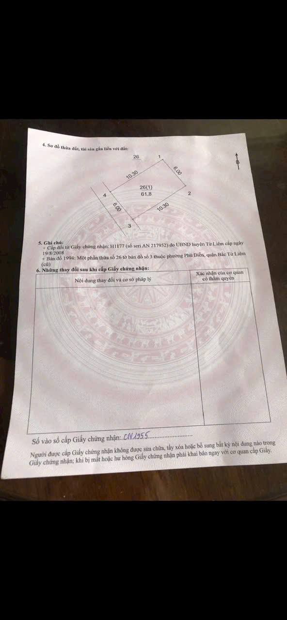 Đất Phú Diễn 62m² giá thỏa thuận - Lô góc, ô tô vào tận nơi!