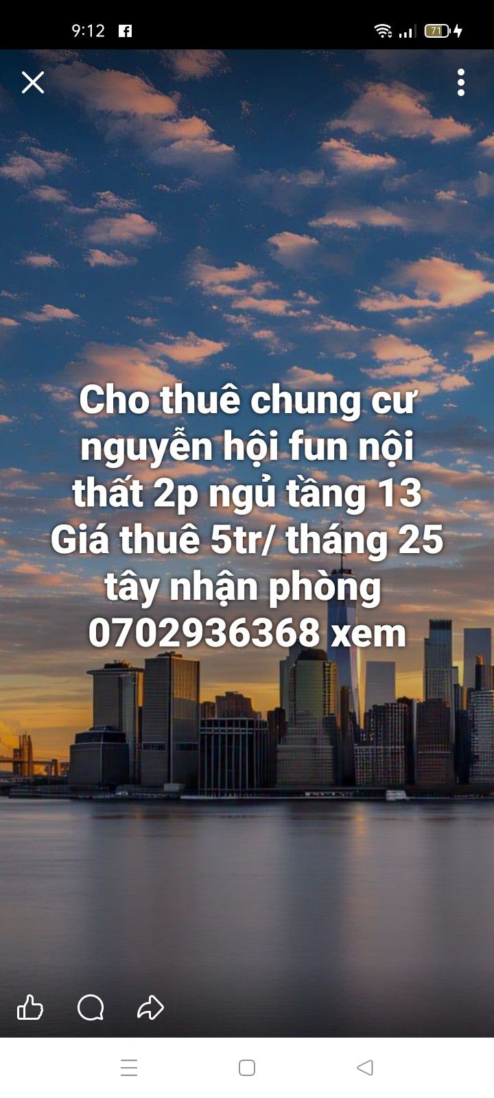 Chung cư Phú Tài Fun 60m² giá 5 triệu/tháng - Nội thất đầy đủ, tầng 13
