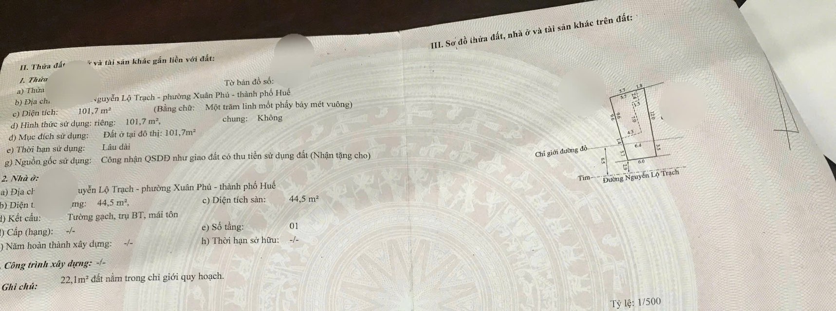 Nhà mặt tiền Nguyễn Lộ Trạch 102m² giá 5 tỷ - Cơ hội sở hữu ngay!