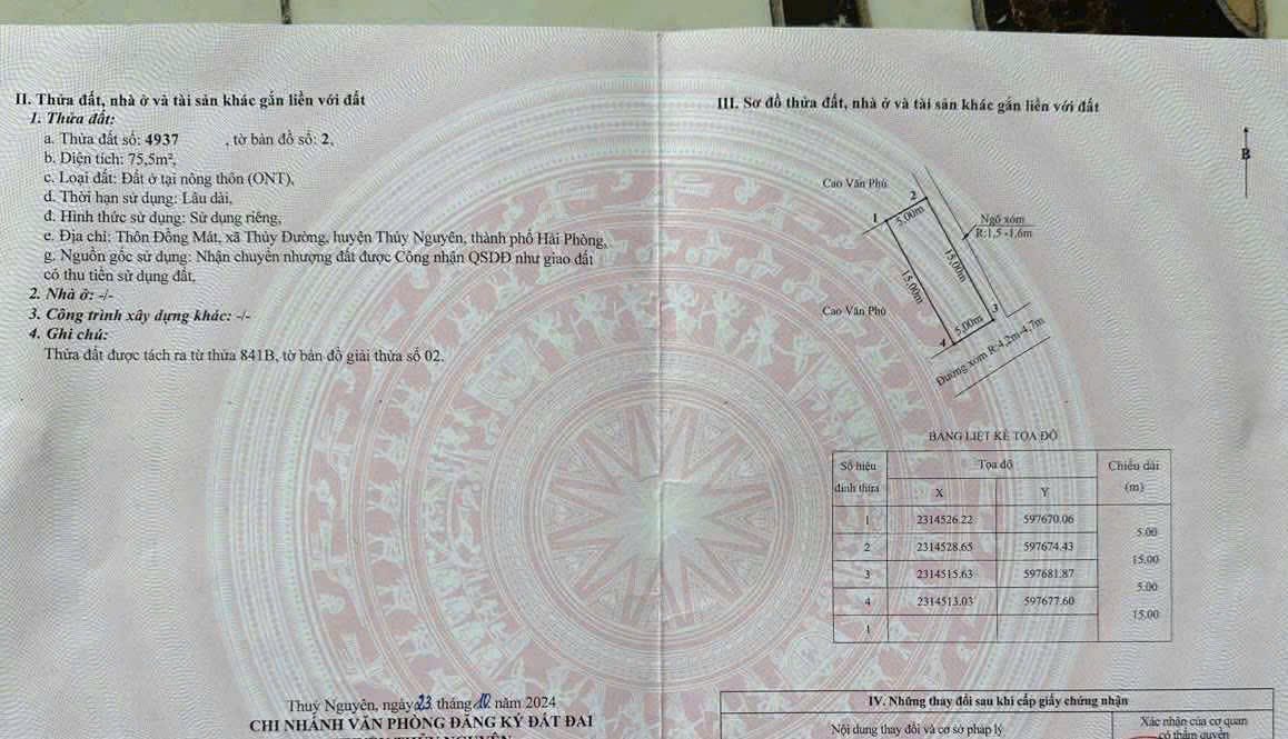 Đất ở Thôn Đông Mát – Thủy Dương 75.5m² giá thỏa thuận - Đầu tư sinh lời ngay!