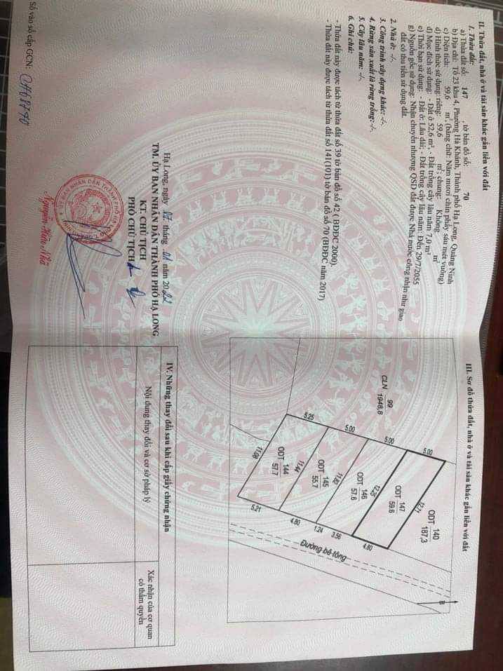 Đất nền chính chủ phường Hà Khánh 59.6m² giá thỏa thuận - Hướng Đông, ô tô đỗ tận nhà!