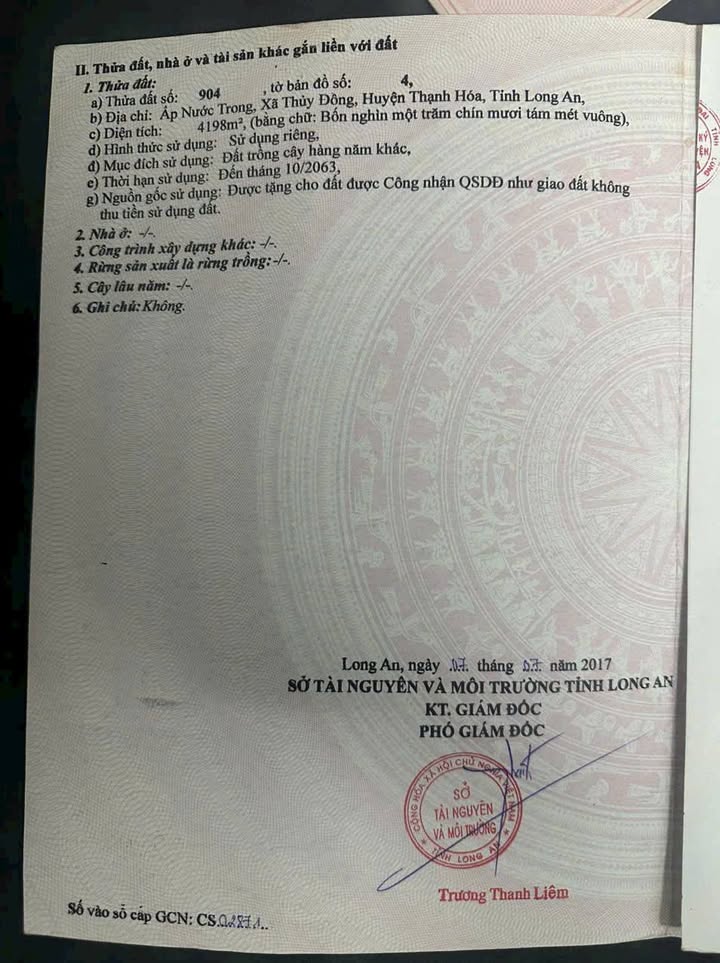 Đất vườn và đất lúa tại Thủy Đông, Thạnh Hóa, Long An 5300m² - Giá chỉ 580 triệu!