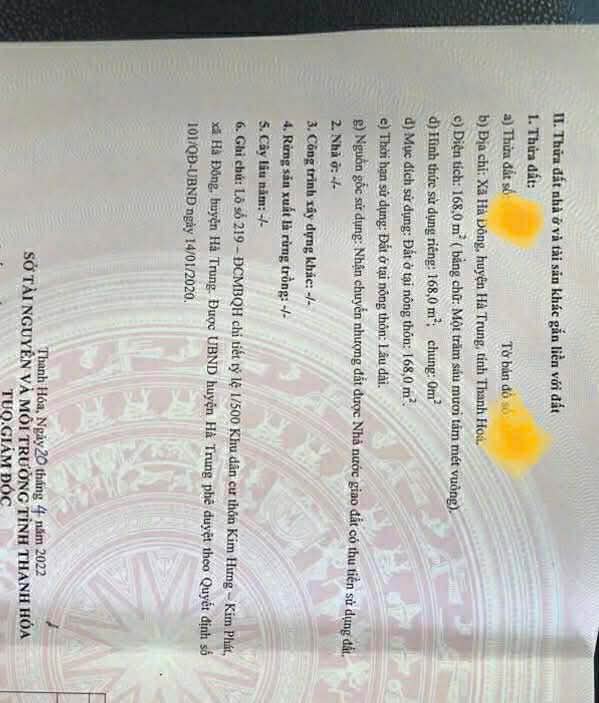 Đất nền mini tại Hà Đông - Hà Trung, Thanh Hóa, 168m² giá 900 triệu - Pháp lý sổ đỏ chính chủ!