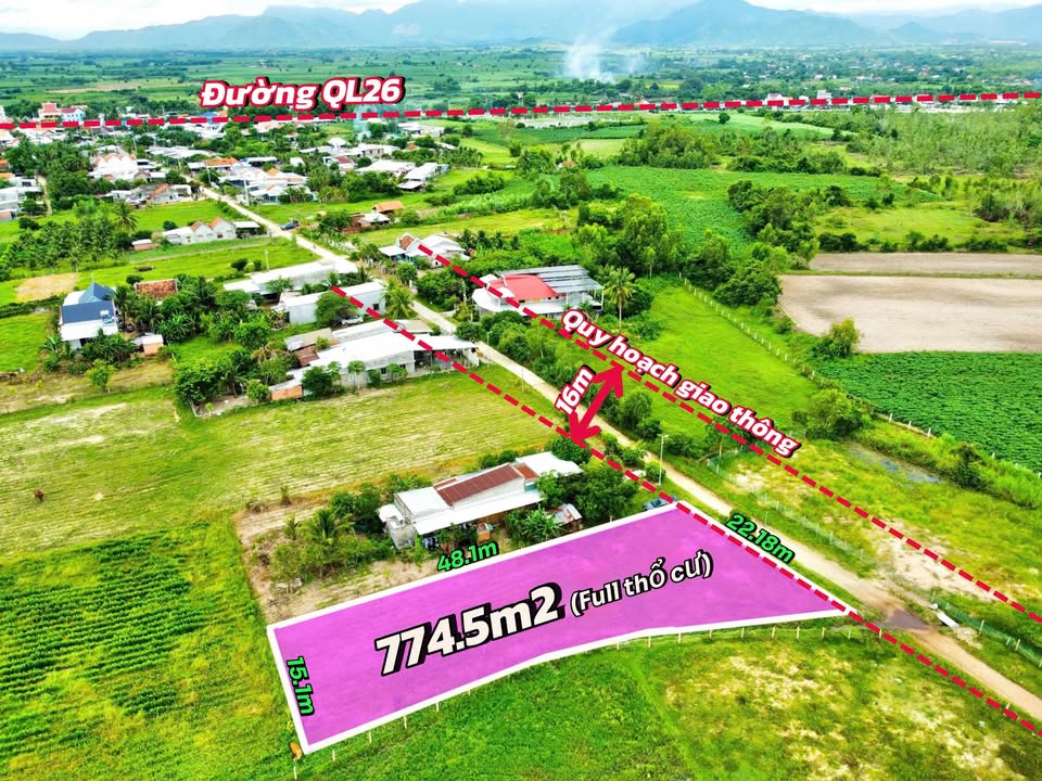 Đất biệt thự Ninh Xuân Ninh Hòa 774.5m² chỉ 1.39 tỷ - Đầu tư sinh lời cao!