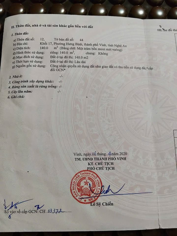 Đất mặt tiền đường Trường Tiến TP Vinh 140m² giá 8 tỷ - Gần Quảng trường trung tâm!