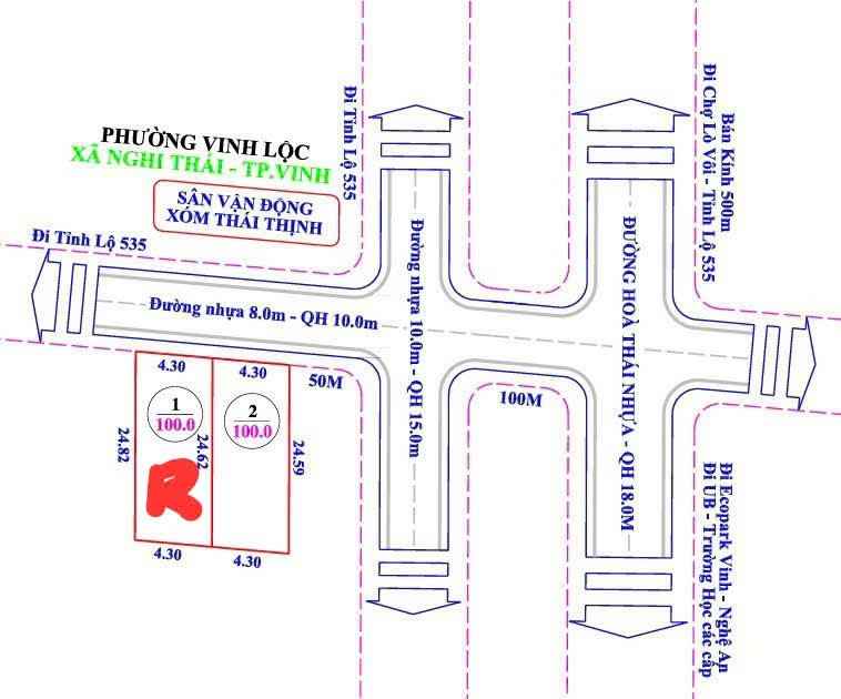 Đất nền khu phố Thái Thịnh, Nghi Thái 100m² giá 1.9 tỷ - Cơ hội đầu tư sinh lời!