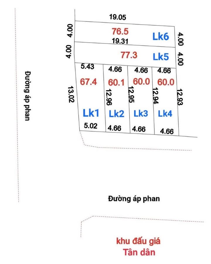 Đất nền Tân Dân Khoái Châu 60m² - Vị trí đẹp, giá thỏa thuận!