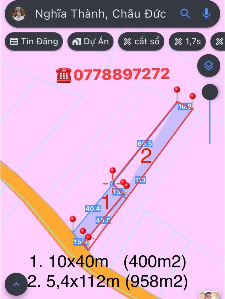 Đất nền 1300m² tại Nghĩa Thành, Châu Đức - Pháp lý rõ ràng, giá chỉ 3.25 tỷ!