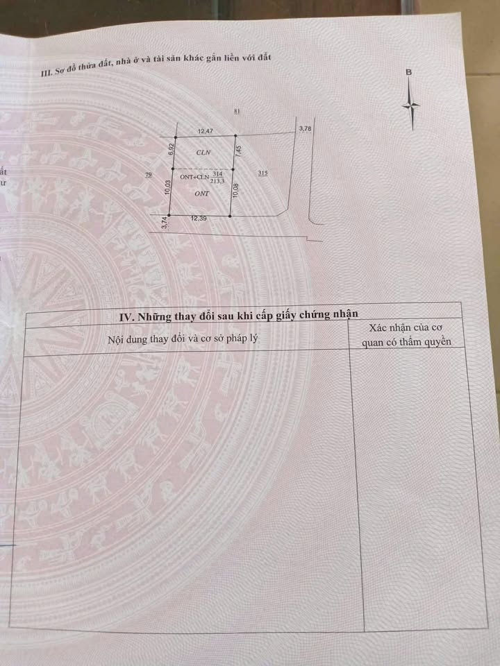 Đất thổ cư thôn Nhân Đạo, Hoằng Đạo, 213m² giá 1.25 tỷ - Hướng Nam, ô tô vào tận nơi!