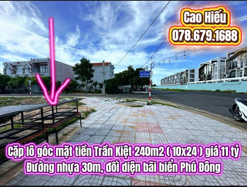 Đất nền góc mặt tiền Trần Kiệt 240m² giá 11 tỷ - Cơ hội đầu tư tuyệt vời!