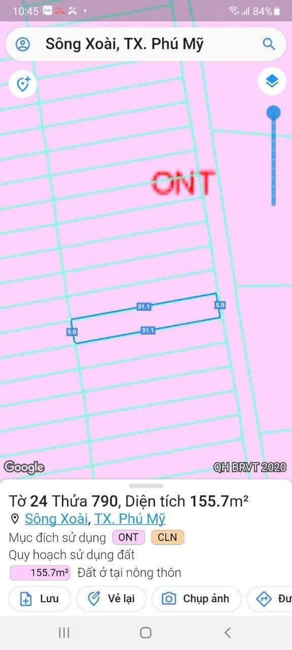 Đất nền Sông Xoài, Phú Mỹ, 155m² giá 880 triệu - Đầu tư lý tưởng!