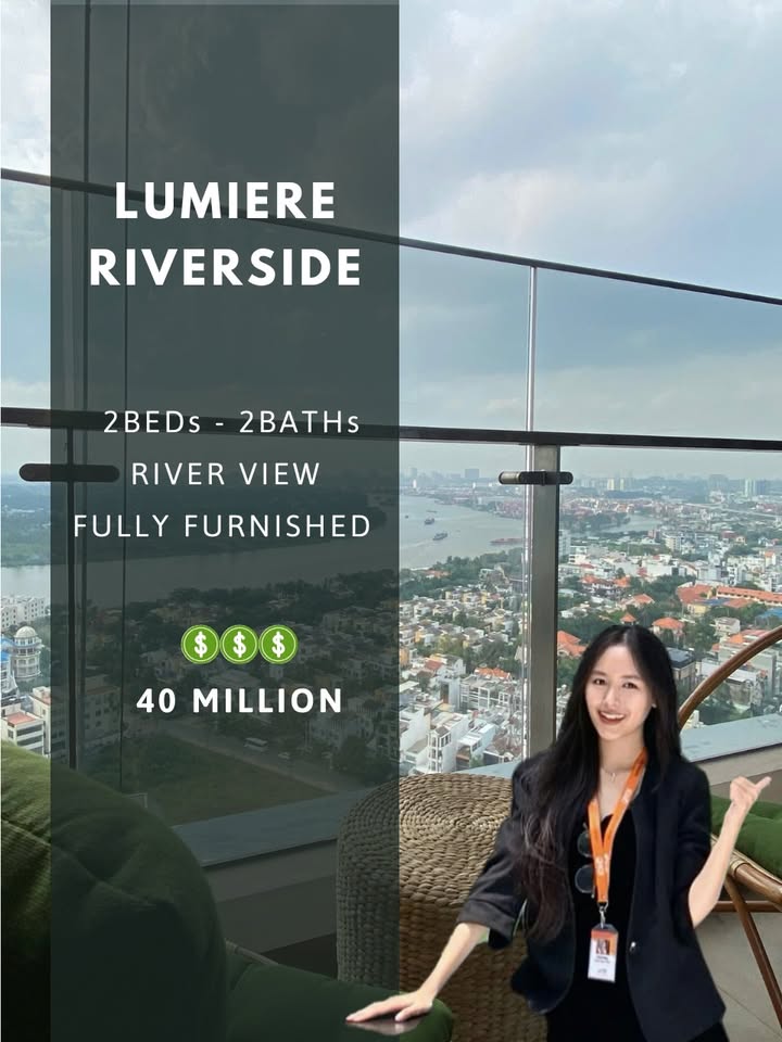 Căn hộ 2PN view sông tại Lumiere Riverside 77m² giá 40 triệu - Full nội thất sang trọng!