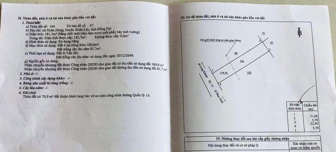 Nhà mặt tiền QL1A, Xuân Hưng, 182m² giá 2.85 tỷ - Kinh doanh tuyệt vời!
