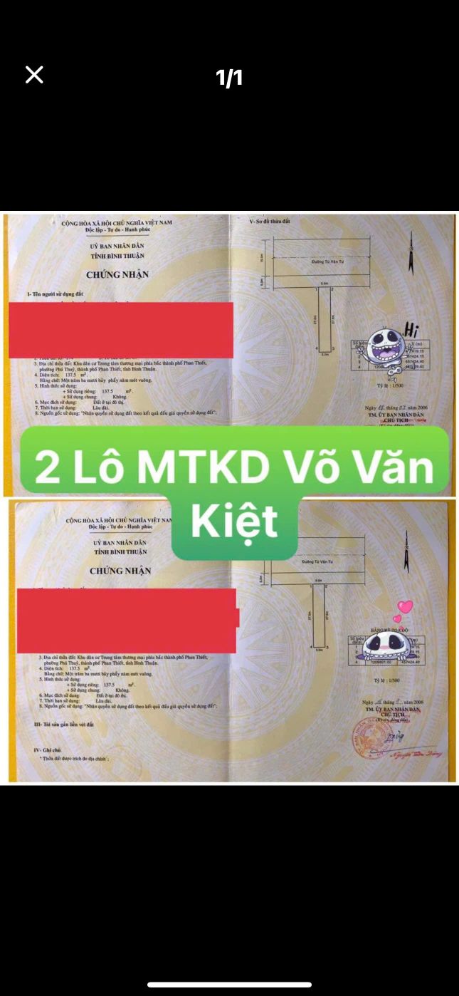 Đất nền mặt tiền Võ Văn Kiệt, Phan Thiết 275,5m² - Đầu tư sinh lời ngay!