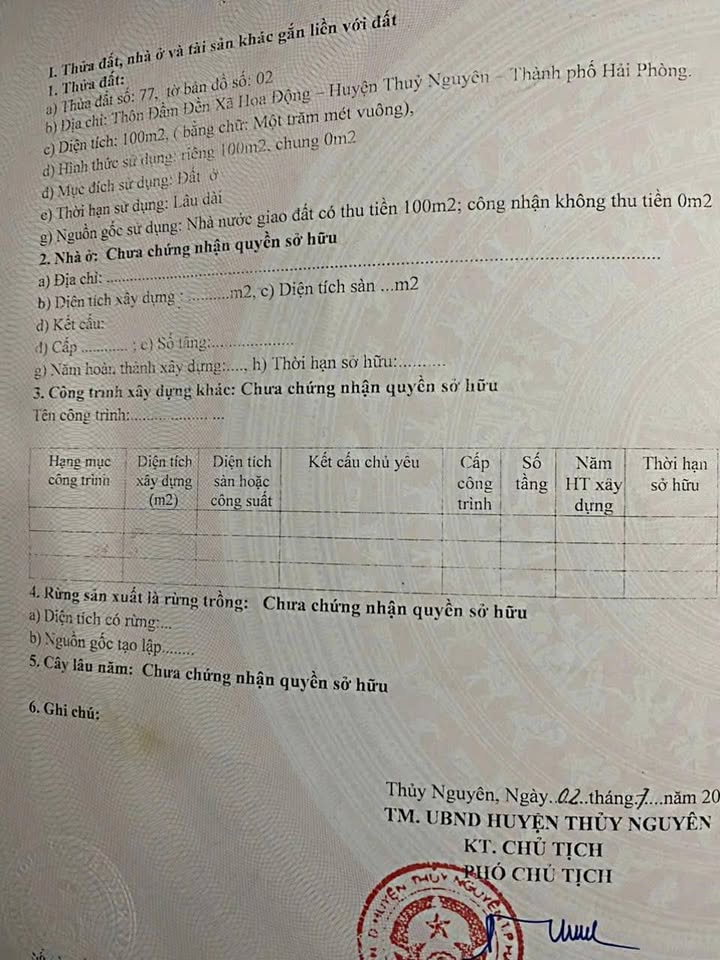 Đất nền đẹp tại chung cư Huê, Hoa Động, Thủy Nguyên - 100m² giá chỉ 4 tỷ - Cơ hội đầu tư hấp dẫn!