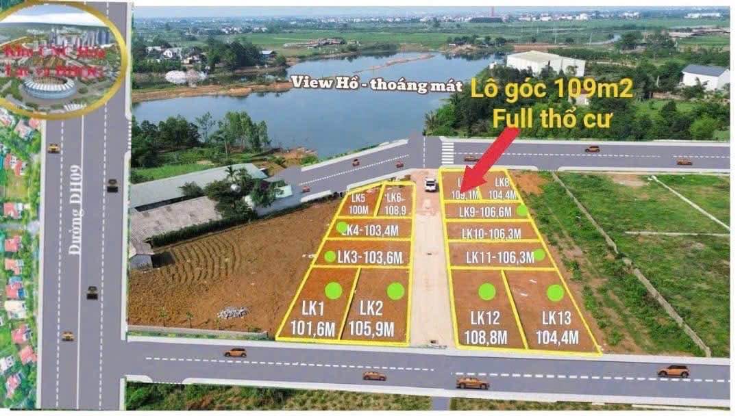 Đất nền Phú Cát Quốc Oai 109,3m² giá đầu tư - Lô góc thoáng mát view hồ!