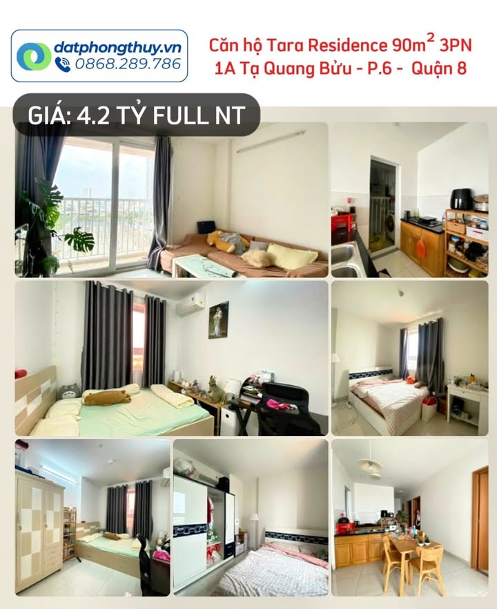 Căn hộ Tara Residence 90m² giá 4.2 tỷ - Full nội thất đẹp, vào ở ngay!