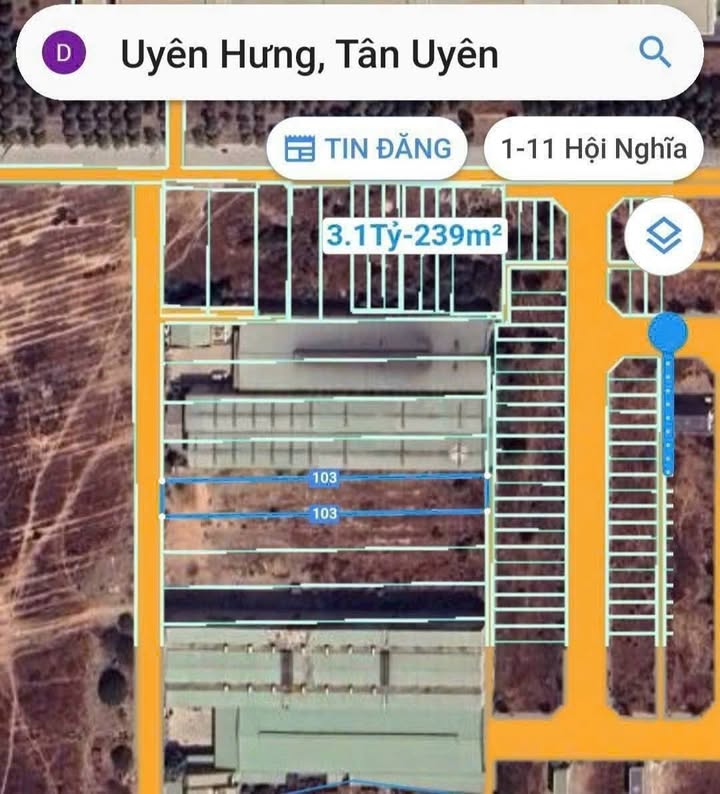 Đất dự án Uyên Hưng Tân Uyên 2317.5m² giá 33 tỷ - Cơ hội đầu tư tuyệt vời!