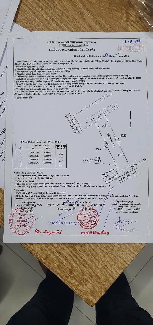 Đất mặt tiền đường Bình Nhâm 42, Thuận An, 374m² giá 8.5 tỷ - Sổ hồng trao tay!